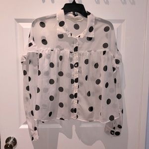 Vanilla Star Polka Dot Button Down Shirt